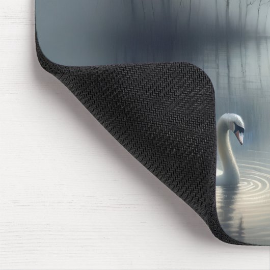 Solitary Swan Auf Misti Lake Mousepad (Ecke)