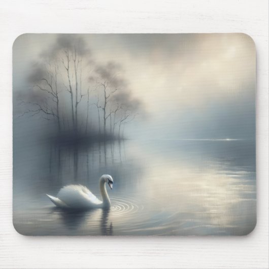 Solitary Swan Auf Misti Lake Mousepad (Vorne)