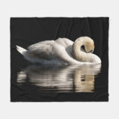 Solitary Swan Fleecedecke (Vorderseite (Horizontal))