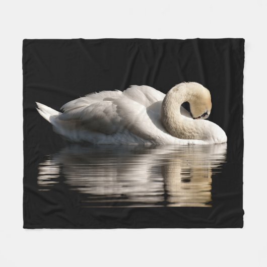 Solitary Swan Fleecedecke (Vorderseite (Horizontal))