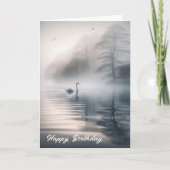 Solitary Swan for Birthday Karte (Vorderseite)