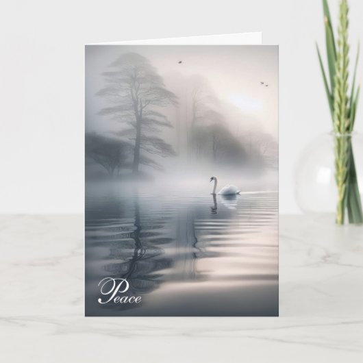 Solitary Swan in neunfachem Beileid Karte (Vorderseite)