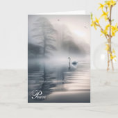 Solitary Swan in neunfachem Beileid Karte (Gelbe Blume)