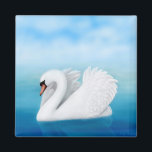 Solitary Swan Magnet<br><div class="desc">Originelles Kunstdesign eines eleganten Mute Swan von Carolyn McFann von Two Purring Cats Studio über hochwertige Shirts,  Tasse und mehr für Vogelliebhaber.</div>
