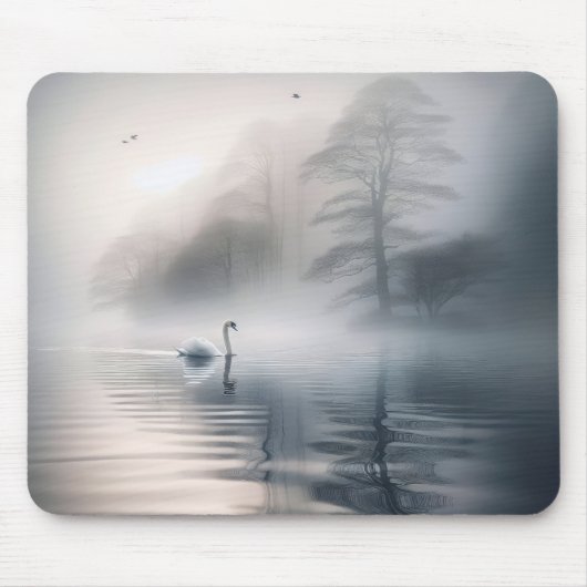 Solitary Swan on Mistral Morning Mousepad (Vorne)
