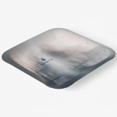 Solitary Swan on Mistral Morning Pappteller (Gewinkelt)