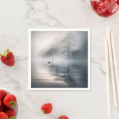 Solitary Swan on Mistral Morning Serviette (Beispiel)