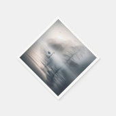 Solitary Swan on Mistral Morning Serviette (Ecke)