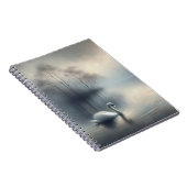 Solitary Swan on Misty Lake Notizblock (Rechte Seite)