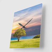 Solitary Tree Quadratische Wanduhr (Winkel)