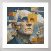 Solitude - a modern take on a Cubism Art Portrait Poster (Vorne)