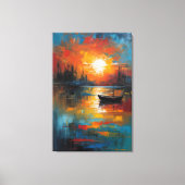 Solitude at Dusk: The Last Boat Leinwanddruck (Vorderseite)