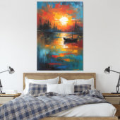 Solitude at Dusk: The Last Boat Leinwanddruck (Insitu (Schlafzimmer))
