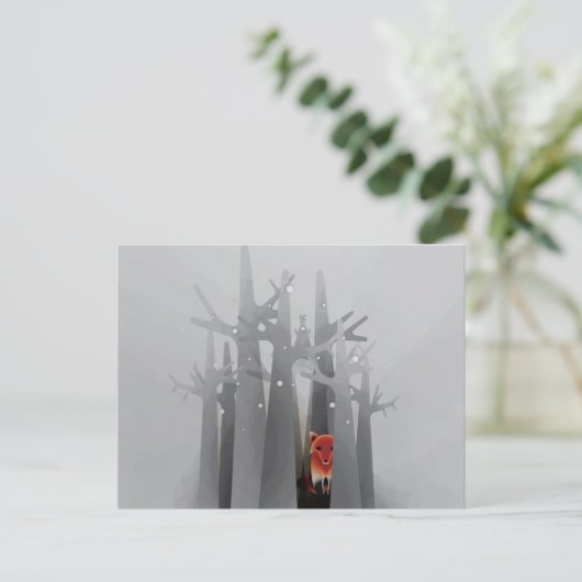 Solitude Fox Postkarte (Stehend Vorderseite)