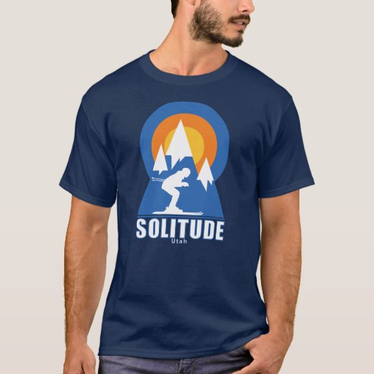Solitude Mountain Ski Sunset Retro T - Shirt (Vorderseite)