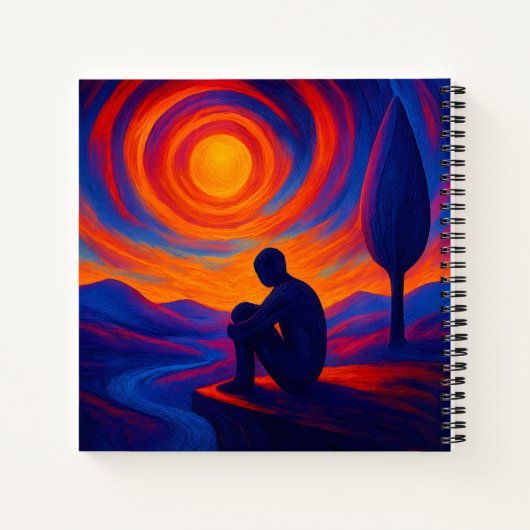 Solitude Reflected Artistic Abstract Notizblock (Rückseite)