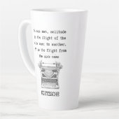 SOLITUDE schwarz-weiß Zitat von Nietzsche Milchtasse (Linke Ecke)