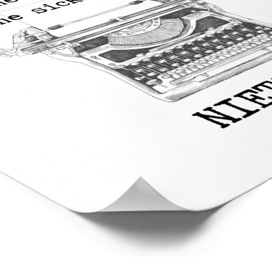 SOLITUDE schwarz-weiß Zitat von Nietzsche Poster (Ecke)