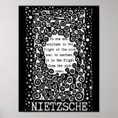SOLITUDE schwarz-weiß Zitat von Nietzsche Poster (Vorne)