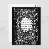 SOLITUDE schwarz-weiß Zitat von Nietzsche Postkarte (Vorne/Hinten)