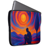 Solitude Under the Sun Abstract Blue and Orange Laptopschutzhülle (Vorne Rechts)