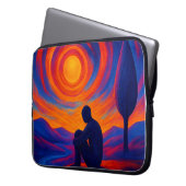 Solitude Under the Sun Abstract Blue and Orange Laptopschutzhülle (Vorderseite Links)