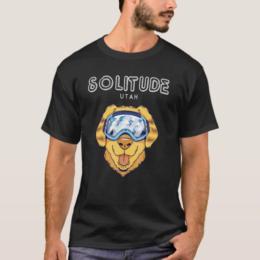 Solitude Utah - Funny Dog Ski Googles T-Shirt (Vorderseite)