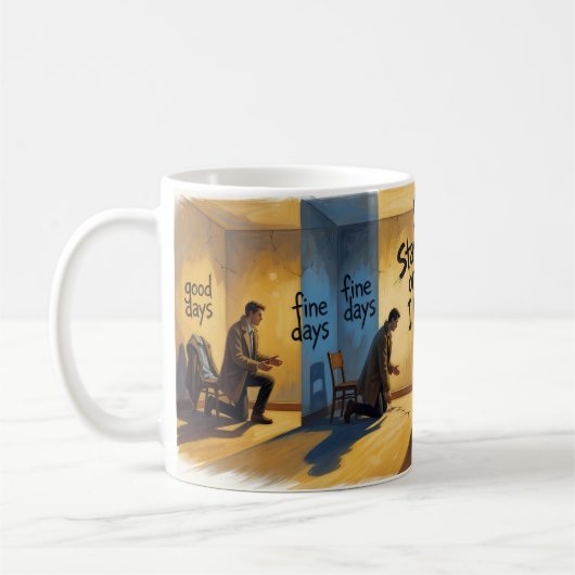 Soll ich bleiben oder soll ich gehen Entscheidungs Kaffeetasse (Links)
