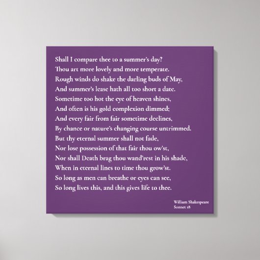 Soll ich dich mit einem Sommertag vergleichen? Son Leinwanddruck (Vorderseite)