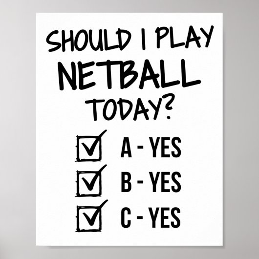 Soll ich heute Netball spielen? Poster (Vorne)