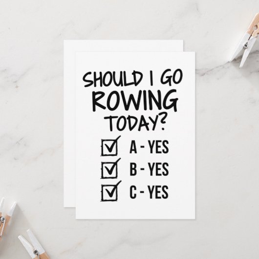 Soll ich heute Rudern? Karte (Vorderseite/Rückseite Beispiel)