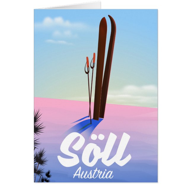 Söll, Österreich Skifahrplakat (Vorne)