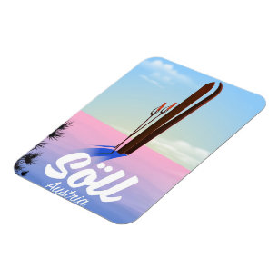 Söll, Österreich Skifahrplakat Magnet
