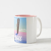 Söll, Österreich Skifahrplakat Zweifarbige Tasse (VorderseiteRechts)