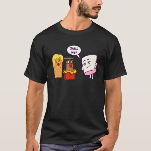 Sollen wir Suggestive S'mores Marshmallows Camping T-Shirt (Vorderseite)
