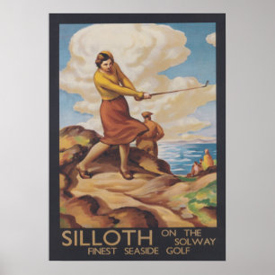 Sollith am Solway, England, Vintage-Golf Poster