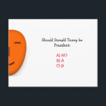 Sollte Donald Trump Präsident sein | Funny Postcar Postkarte<br><div class="desc">"Sollte Donald Trump Präsident sein?" - Funny, politisch, humorvoll, Fragebogen Postcard zu den bevorstehenden US-Präsidentschaftswahlen 2016, die Sie schicken können, um von Ihren Freunden und Familie, Republikanern & Demokraten, Libertaristen & Konservativen beantwortet zu werden. Ein Spaß, ein Lächeln Postkarte zu senden, um ein Lachen mit Freunden und Lieben zu teilen....</div>