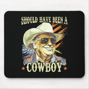 Sollte ein Cowboy lustig Trump Retro Vintage gewes Mousepad