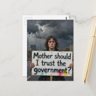 Sollte ich der Regierung vertrauen, Mutter? Protes Postkarte