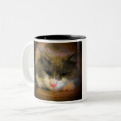 Sollte in Bett Katze Meme bleibe haben Zweifarbige Tasse (Vorderseite Links)