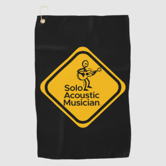 Solo Acoustic Musician Golf Handtuch Gelbes Logo