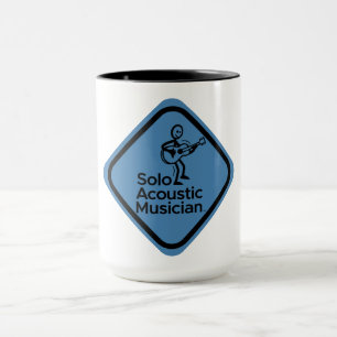 Solo Acoustic Musician Tasse Blue