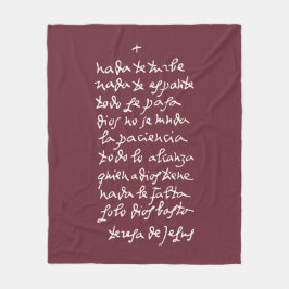 Solo Dios basta (Lass nichts stört dich) Fleecedecke