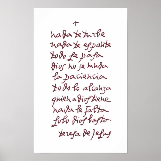 Solo Dios basta (Lass nichts stört dich) Poster (Vorne)