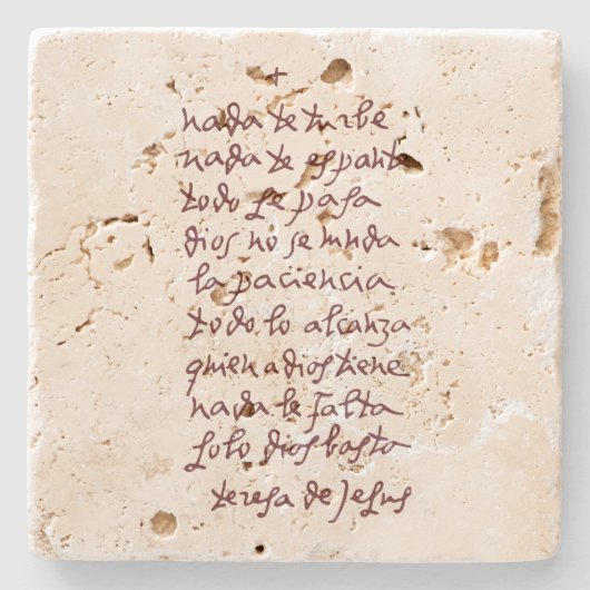 Solo Dios basta (Lass nichts stört dich) Steinuntersetzer (Vorderseite)