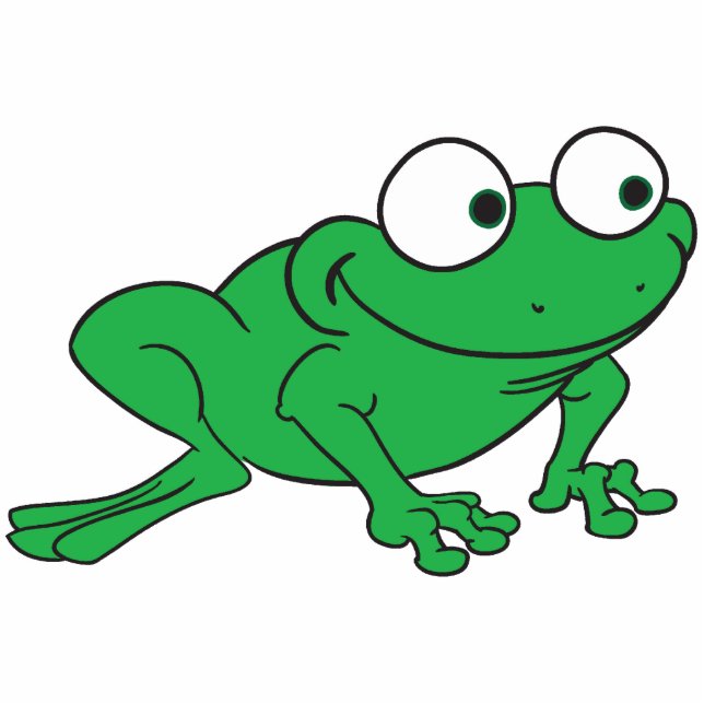 Solo- grüner Frosch Freistehende Fotoskulptur (Vorne)