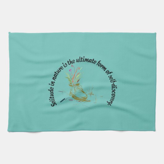 Solo in der Natur die ultimative Form der Selbstfi Geschirrtuch (Horizontal)