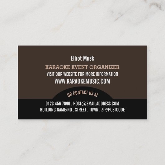 Solo Microphone, Karaoke Event Organisator Visitenkarte (Rückseite)