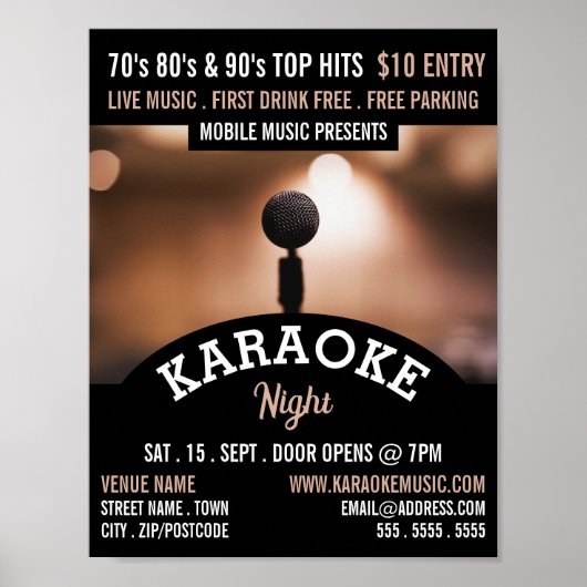 Solo Microphone, Karaoke-Eventwerbung Poster (Vorne)