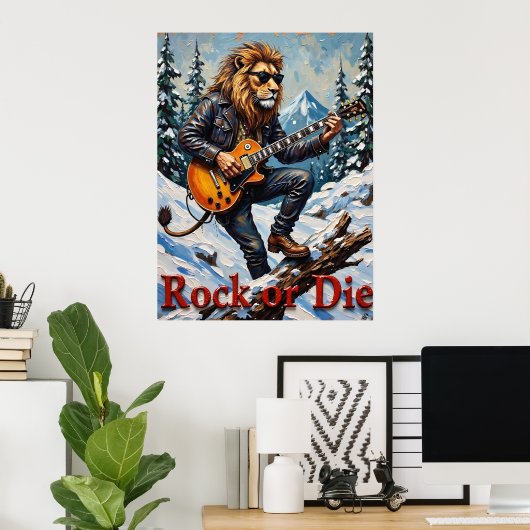Solo mit Schneekoppel: Löwens Winter-Riff Poster (Heimbüro)